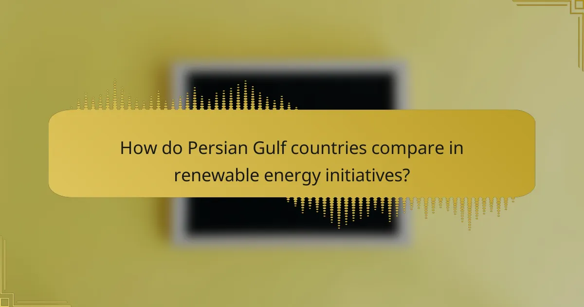 How do Persian Gulf countries compare in renewable energy initiatives?