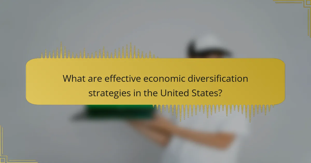 What are effective economic diversification strategies in the United States?
