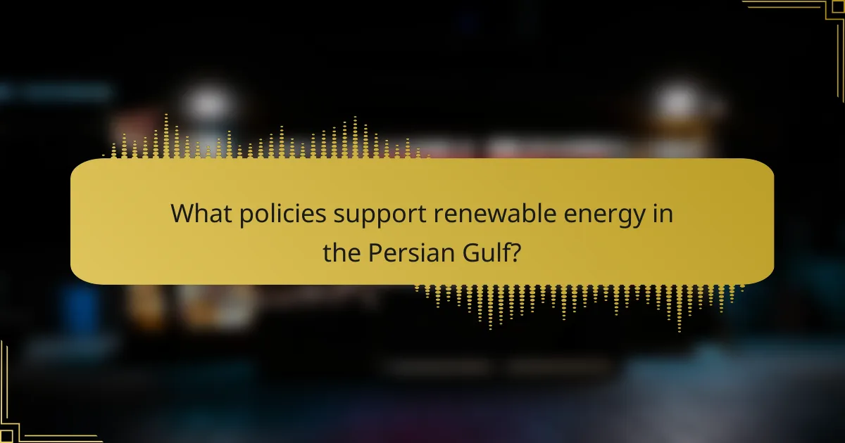 What policies support renewable energy in the Persian Gulf?
